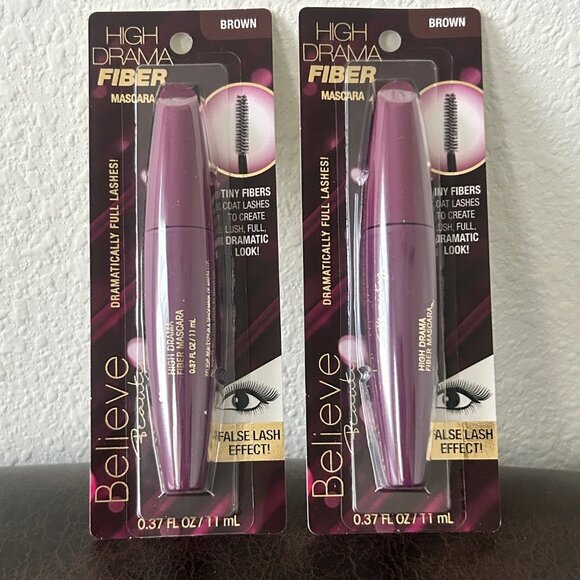 Sephora Other - BELIEVE Beauty HIGH Drama fiber Mascara 2 pack BROWN